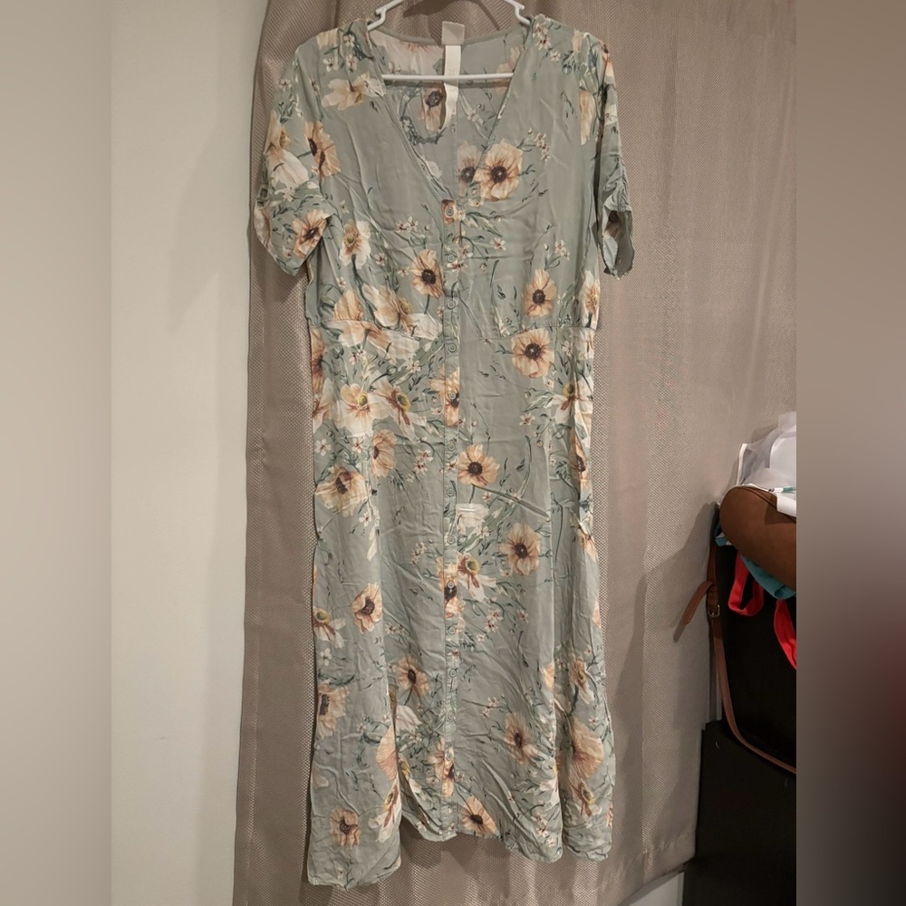 H&M Sage Floral Maxi Dress